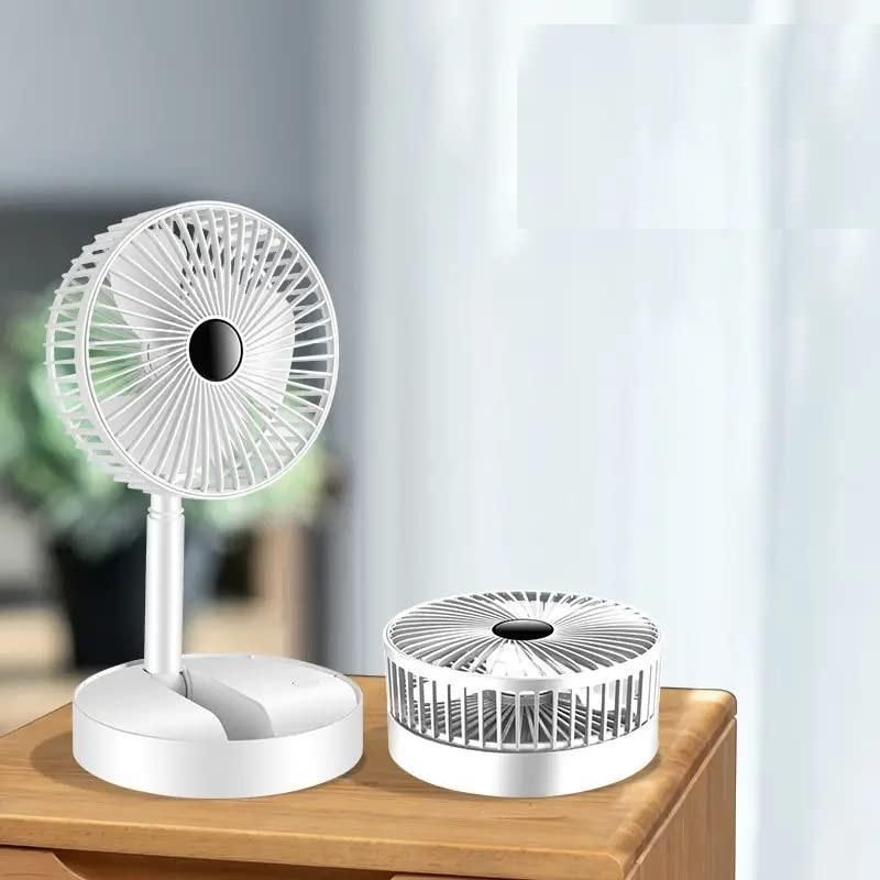 High Speed Rechargeable Table Fan for Home | Foldable USB Charging Battery Fan  |  3 Speed Modes Portable fan for Home, Office, Kitchen